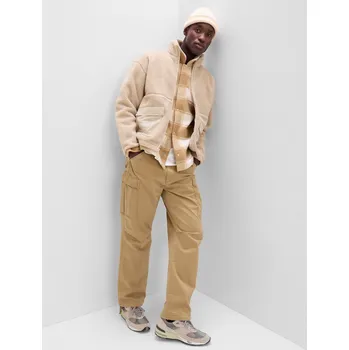 GAP Bunda sherpa na zip - Pánské GAP krémová 2143750