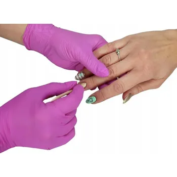 Vyšetřovací rukavice Nitrilové rukavice bez pudru růžové velikost M 100 Ks