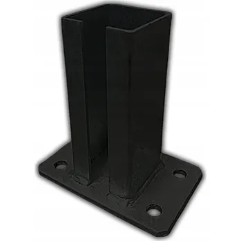 Plotový sloupek PATKA / ZÁKLADNA PRO SLOUPEK BRÁNY / PLOTU, ČERNÁ, 100x100 mm