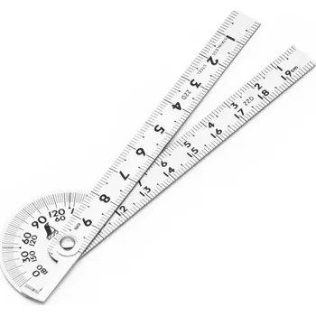 Úhloměr Japonský nerezový úhloměr SHINWA 180° s metrickou stupnicí - 200 mm