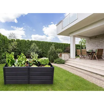 Vyvýšený záhon KHW Vyvýšený záhon »Demeter«, plast, antracit (672 l, XL)