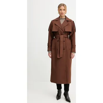 Dámský kabát Trenčkot s vlnou Patrizia Pepe 8O0188.A630 hnědá 88X, vel. 38