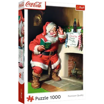 Puzzle Trefl Coca-Cola Santa u krbu 1000 dílků