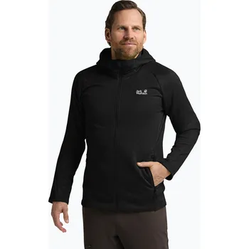 Pánská mikina Pánská trekingová mikina Jack Wolfskin Peak District Hooded Full Zip black
