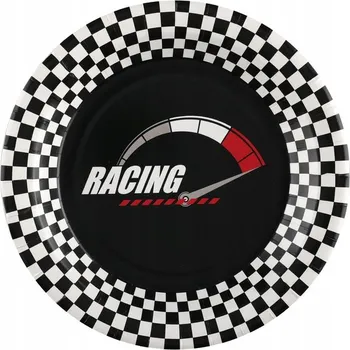 Party nádobí PAPÍROVÉ TALÍŘKY FORMULE 1 23 CM 10 KS ZÁVOD ZÁVODY NAROZENINY OSLAVA