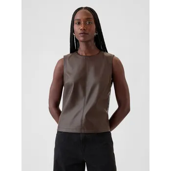 Dámská móda GAP Koženkový top - Dámské GAP hnědá 2948301