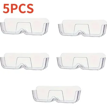 Úložný box Držák na brýle bez vrtání nástěnný | úložný organizér, závěsný stojan - Průhledné - 5 ks