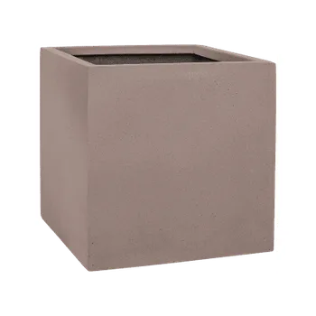Květináč Moderní keramický květináč Fiberstone, Block XL Taupe 60x60x60cm