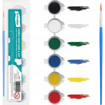 Vodová barva Akrylové barvy Artmaker, vícebarevné, 6 ks, 3 ml