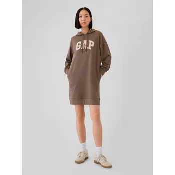 Dámské šaty GAP Mikinové šaty s logem - Dámské GAP hnědá 2913419