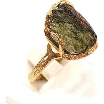 Prsten Stříbrný prsten s vltavínem VPE324