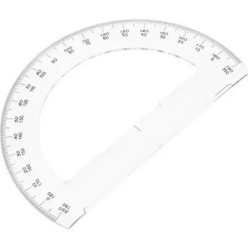 Úhloměr Japonský půlkruhový úhloměr SHINWA z čirého akrylátu 180° - průměr 150 mm
