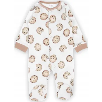 Kojenecký overall RAMPERS 62/68 celotělový overal s chodidly PYŽAMO rampers BÍLÝ (SUŠENKA)