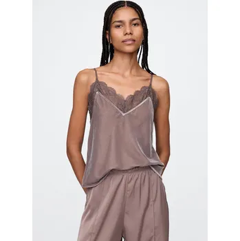 Dámské tričko GAP Sametové tílko s krajkou - Dámské GAP hnědá 3237925