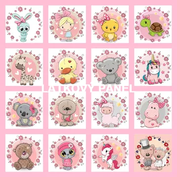 Panel bavlna - sada motivů-NP3 ROZTOMILÁ ZVÍŘÁTKA Velikost: 35x35cm
