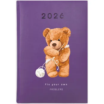 Kalendář Knižní kalendář 2026 A5 FunnyCase fialový