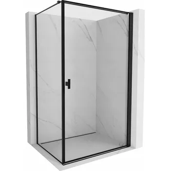 MEXEN MIST-B SPRCHOVÝ KOUT PRAVÝ 70X95 CM ČERNÝ RÁMEČEK ČERNÁ