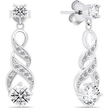 Náušnice Brilio Silver Nadčasové stříbrné náušnice s čirými zirkony EA571W (Ag 925/1000, 4,66 g)