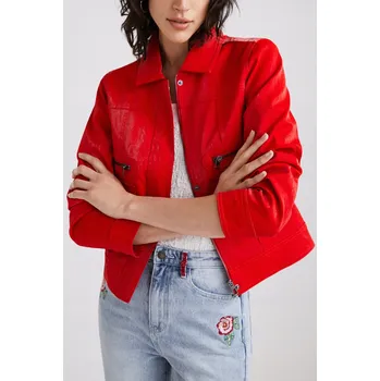 Moto bunda DESIGUAL ČERVENÁ BUNDA SE ZIPY (XS)