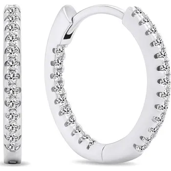 Náušnice Brilio Silver Třpytivé kruhové náušnice se zirkony EA362W (Ag 925/1000, 2,66 g)