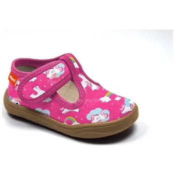 Dívčí bačkory Milami barefoot přezůvky BF1-ZAA05-02A Fuxia Jednorožec Velikost: 29