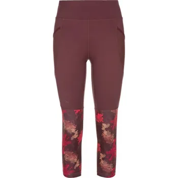 Dámské kalhoty Dámské 3/4 legíny KILPI SOLAS-W RL0213KI TMAVĚ ČERVENÁ 42