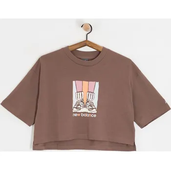 Dámské tričko New Balance Athletics Gradient Shoes (brown) S, hnědá
