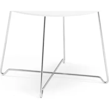 Konferenční stolek Konferenční stolek IRIS, Ø700 mm, chrom, bílá deska