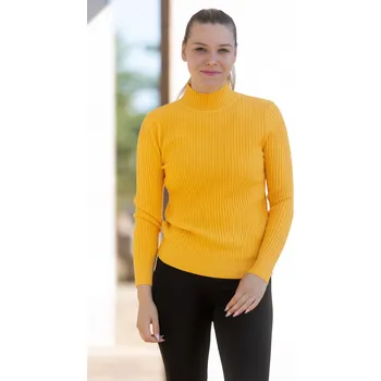 Dámský svetr F.J.J. Dámský stoják ELOIS [ 24417 ] Barva: Žlutá, Velikost: UNI: S-XL