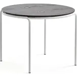 Konferenční stolek ASHLEY, Ø770 mm, výška 530 mm, bílá, černá deska