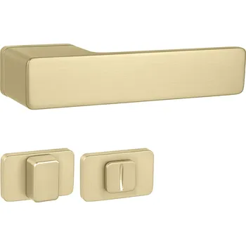 Dveřní kování MPK - GRANDERA - RT 38 - 55 mm, rozety WC, klika/klika OLS - Mosaz broušená