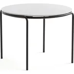 Konferenční stolek ASHLEY, Ø770 mm, výška 530 mm, černá, bílá deska