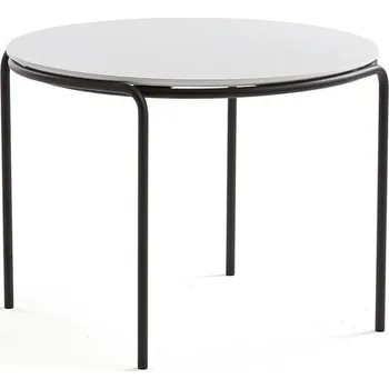 Konferenční stolek Konferenční stolek ASHLEY, Ø770 mm, výška 530 mm, černá, bílá deska