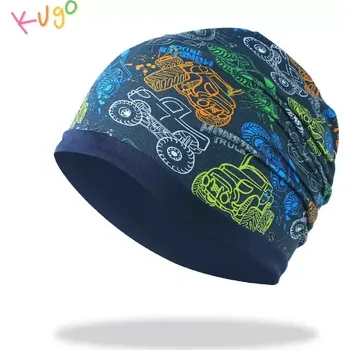 Čepice Chlapecká jarní/podzimní čepice Kugo CF5625 – monster truck (bavlněná čepice pro kluky)