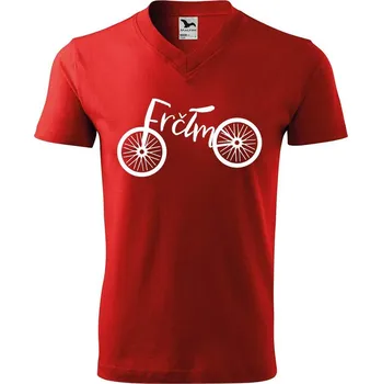 Pánské tričko DOBRÝ TRIKO Pánské V tričko s potiskem Frčím Velikost: 3XL, Barva: Červená