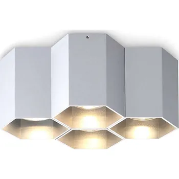 Hexagon 4 GU10 přisazené svítidlo Stříbrná