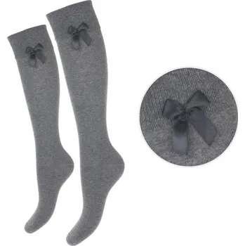 Dámské ponožky DÁMSKÉ PODKOLENKY bavlněné se stuhou šedé MILENA *37-41