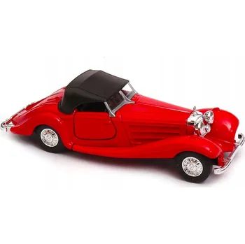 autíčko Kovový model auta Mercedes Benz 500K soft top, měřítko 1:34 WELLY, červený