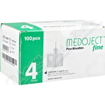 Injekční stříkačka MEDOJECT fine jehly do inzulin.per 32Gx4mm 100ks