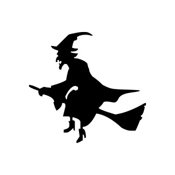 Samolepicí dekorace na vozidlo Samolepka na auto čarodějnice koště