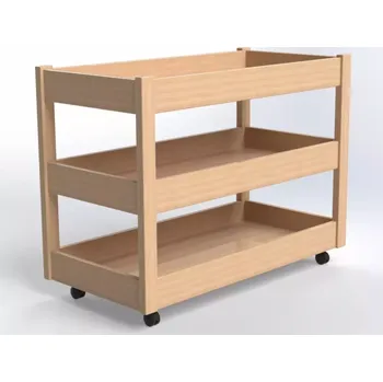 Konferenční stolek Servírovací stolek na kolečkách - dekor buk