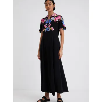 Dámské šaty DESIGUAL ŠATY MIDI ŠATY S POTISKEM (XS)