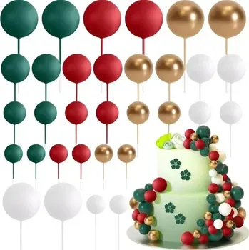 Party dekorace Dekorativní balónky na dort 32 ks | dortová dekorace, svatební ozdoba - Vánoce