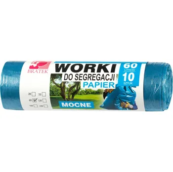 Pytle na odpadky Papírové pytle na odpadky Bratek 60l 10 ks