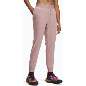 Dámské tréninkové kalhoty Under Armour Sport High Rise Woven tourmaline pink/maroon mist