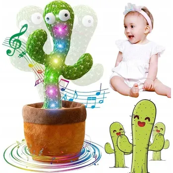 Hračka pro nejmenší TANČÍCÍ KAKTUS ZPÍVAJÍCÍ MLUVÍCÍ INTERAKTIVNÍ HRAČKA PRO DĚTI LED
