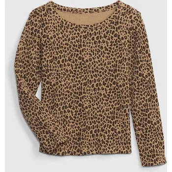 Dívčí tričko GAP Dětské tričko vzor leopard - Holky GAP hnědá | krémová 2147031