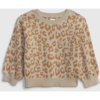Dívčí oblečení GAP Dětský svetr leopard - Holky GAP hnědá | krémová 2147021