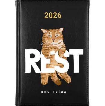 Diář Knižní kalendář 2026 A5 FunnyCase černý