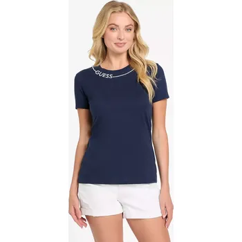 Dámské tričko GUESS dámské tričko Eco Charis tmavě modré XL